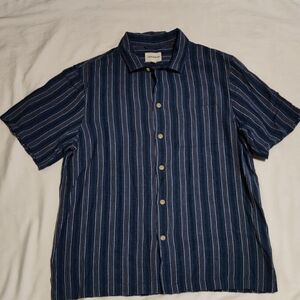 Lucky Brand Navy Striped Casual Shirt